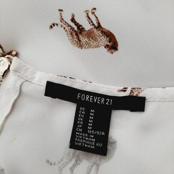 FOREVER 21 | Cheetah Print Light Tank Top Wild Cat Novelty Pattern Sz M Flawed - Picture 12 of 13